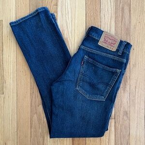 Levi's 511 Knit Jeans Youth 16 Regular Navy Blue Denim Red Tab Jeans